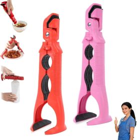 3-in-1 Hot Plate Gripper Tongs, Multi-Angle Bowl Holder Clip, Anti-Scald Kitchen Tool with Lock