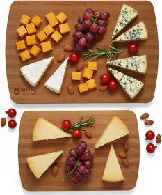 Charcuterie and Cheese Board Set of 2 - Large Bamboo Cheese Board - Serving Tray Platter - House Warming Gifts New Home