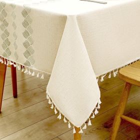Cotton Linen Tablecloth Farmhouse Decor Waterproof Table Cover For Dining Room Table Daily Dinner (Option: 55x70inches)